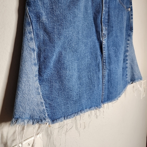 Madewell Denim A-Line Mini Skirt: Pieced Edition Women's Size 32 Size 14 - Picture 10 of 15